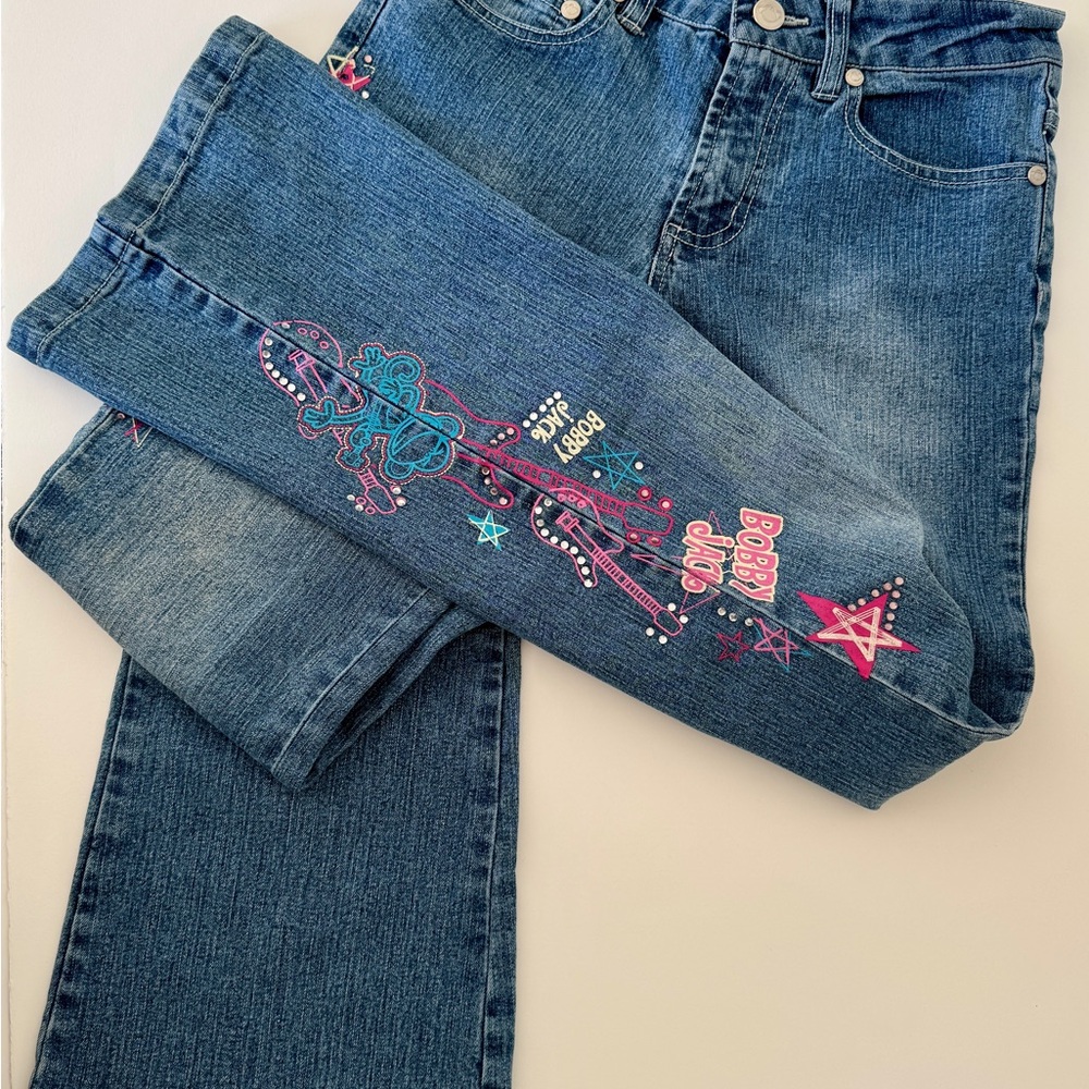 Blue Embroidered Bobby Jack girls Jeans